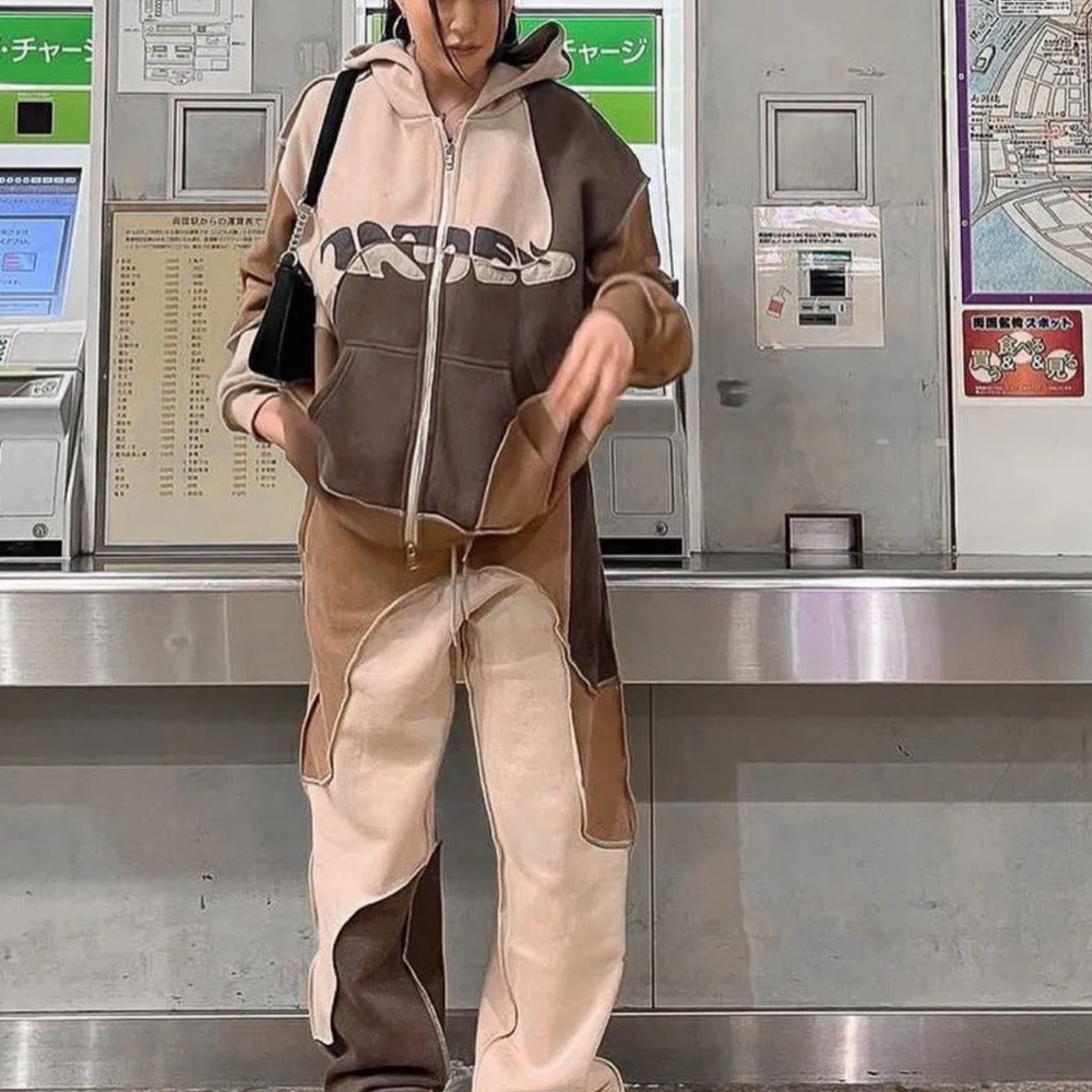 Named Collective Tectonic oversized tracksuit set hoodie sweatpants, size XS